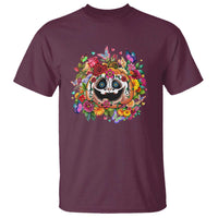 Day Of The Dead T Shirt Pumpkin Sugar Skull Halloween Flowers - Wonder Print Shop