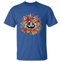 Day Of The Dead T Shirt Pumpkin Sugar Skull Halloween Flowers - Wonder Print Shop