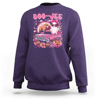Funny Halloween Sweatshirt Boo Jee Pink Ghost Boujee Pumpkin Haunted House - Wonder Print Shop