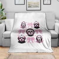 Halloween Throw Blanket Scary Murderers Pink Bows Coquette Aesthetic - Wonder Print Shop