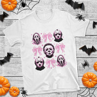 Halloween T Shirt Scary Murderers Pink Bows Coquette Aesthetic - Wonder Print Shop