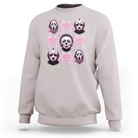 Halloween Sweatshirt Scary Murderers Pink Bows Coquette Aesthetic - Wonder Print Shop