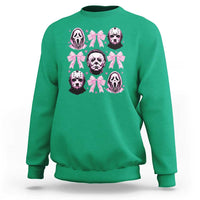 Halloween Sweatshirt Scary Murderers Pink Bows Coquette Aesthetic - Wonder Print Shop