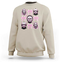 Halloween Sweatshirt Scary Murderers Pink Bows Coquette Aesthetic - Wonder Print Shop