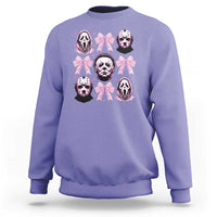 Halloween Sweatshirt Scary Murderers Pink Bows Coquette Aesthetic - Wonder Print Shop