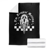 Funny Halloween Throw Blanket I'm Freakin' Melting Ice Cream Scream Bat - Wonder Print Shop