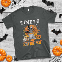 Funny Halloween T Shirt Time To Stir The Pot Cute Raccoon Pumpkin - Wonder Print Shop