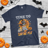 Funny Halloween T Shirt Time To Stir The Pot Cute Raccoon Pumpkin - Wonder Print Shop