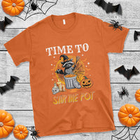 Funny Halloween T Shirt Time To Stir The Pot Cute Raccoon Pumpkin - Wonder Print Shop