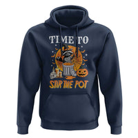 Funny Halloween Hoodie Time To Stir The Pot Cute Raccoon Pumpkin