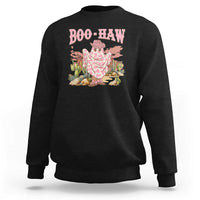 Halloween Western Sweatshirt Boo Haw Cute Country Cowboy Ghost - Wonder Print Shop