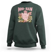 Halloween Western Sweatshirt Boo Haw Cute Country Cowboy Ghost - Wonder Print Shop
