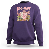 Halloween Western Sweatshirt Boo Haw Cute Country Cowboy Ghost - Wonder Print Shop