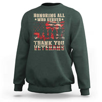 Veterans Day Sweatshirt Honoring All Who Served Thank You Veterans American Flag - Wonder Print Shop