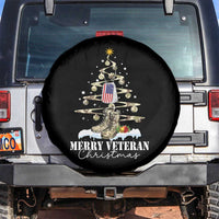 Veteran Day Xmas Spare Tire Cover Merry Veteran Christmas Fir Tree Dog Tag Combat Shoes