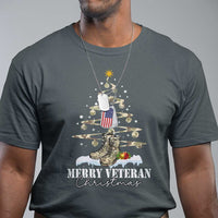 Veteran Day Xmas T Shirt Merry Veteran Christmas Fir Tree Dog Tag Combat Shoes - Wonder Print Shop