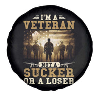 Veterans Spare Tire Cover I'm A Veteran Not A Sucker Or A Loser American Flag
