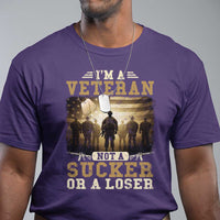 Veterans T Shirt I'm A Veteran Not A Sucker Or A Loser American Flag - Wonder Print Shop