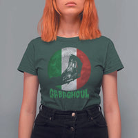 Funny Halloween T Shirt For Women Gabaghoul Zombie Hand Moon Italian Flag Moon - Wonder Print Shop