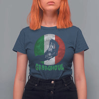 Funny Halloween T Shirt For Women Gabaghoul Zombie Hand Moon Italian Flag Moon - Wonder Print Shop