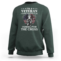 Veterans Sweatshirt I'm A Veteran I Stand For Our Flag I Kneel For The Cross Military - Wonder Print Shop
