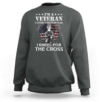Veterans Sweatshirt I'm A Veteran I Stand For Our Flag I Kneel For The Cross Military - Wonder Print Shop