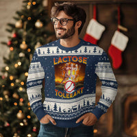 Funny Lactose Tolerant Ugly Christmas Sweater Ironic Sarcastic Funny Humor Cringe Meme - Wonder Print Shop