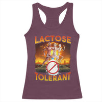 Funny Lactose Tolerant Racerback Tank Top Ironic Sarcastic Funny Humor Cringe Meme - Wonder Print Shop