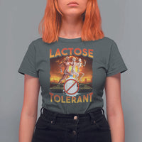 Funny Lactose Tolerant T Shirt For Women Ironic Sarcastic Funny Humor Cringe Meme - Wonder Print Shop