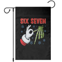 Funny 67 Christmas Garden Flag Six Seven Meme Santa Skeleton Hands Gesture Gen Alpha - Wonder Print Shop