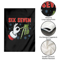 Funny 67 Christmas Garden Flag Six Seven Meme Santa Skeleton Hands Gesture Gen Alpha - Wonder Print Shop