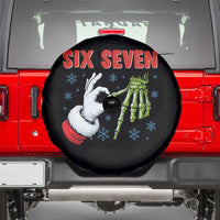 Funny 67 Christmas Spare Tire Cover Six Seven Meme Santa Skeleton Hands Gesture Gen Alpha - Wonder Print Shop