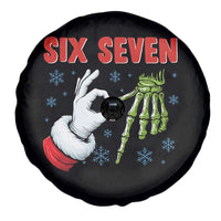 Funny 67 Christmas Spare Tire Cover Six Seven Meme Santa Skeleton Hands Gesture Gen Alpha - Wonder Print Shop