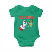 Funny 67 Christmas Baby Onesie Six Seven Meme Santa Skeleton Hands Gesture Gen Alpha - Wonder Print Shop