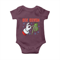 Funny 67 Christmas Baby Onesie Six Seven Meme Santa Skeleton Hands Gesture Gen Alpha - Wonder Print Shop