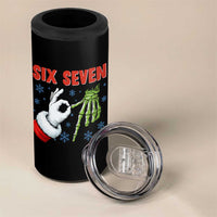 Funny 67 Christmas 4 in 1 Can Cooler Tumbler Six Seven Meme Santa Skeleton Hands Gesture Gen Alpha - Wonder Print Shop