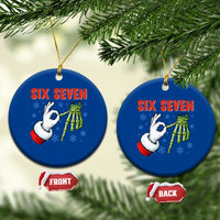 Funny 67 Xmas Ceramic Ornament Six Seven Meme Santa Skeleton Hands Gesture Gen Alpha - Wonder Print Shop