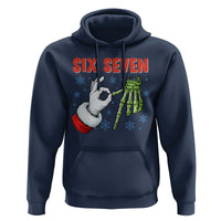 Funny 67 Christmas Hoodie Six Seven Meme Santa Skeleton Hands Gesture Gen Alpha - Wonder Print Shop