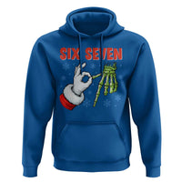 Funny 67 Christmas Hoodie Six Seven Meme Santa Skeleton Hands Gesture Gen Alpha - Wonder Print Shop