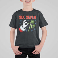 Funny 67 Christmas T Shirt For Kid Six Seven Meme Santa Skeleton Hands Gesture Gen Alpha - Wonder Print Shop