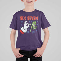 Funny 67 Christmas T Shirt For Kid Six Seven Meme Santa Skeleton Hands Gesture Gen Alpha - Wonder Print Shop