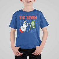 Funny 67 Christmas T Shirt For Kid Six Seven Meme Santa Skeleton Hands Gesture Gen Alpha - Wonder Print Shop