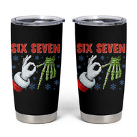 Funny 67 Christmas Tumbler Cup Six Seven Meme Santa Skeleton Hands Gesture Gen Alpha - Wonder Print Shop