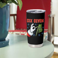 Funny 67 Christmas Tumbler Cup Six Seven Meme Santa Skeleton Hands Gesture Gen Alpha - Wonder Print Shop