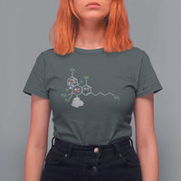 Cannabis Weed T Shirt For Women Molecule THC Marijuana Stoner - Wonder Print Shop