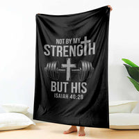 Not By My Strength But His Throw Blanket Christian Workout Gym Bible Verse - Wonder Print Shop