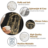 Funny Born In A Tavern Throw Blanket 250th Birthday Military - Wonder Print Shop