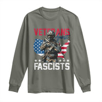 Veterans Against Fascists Long Sleeve Shirt Patriotic Soldier Vintage American Flag - Wonder Print Shop