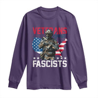 Veterans Against Fascists Long Sleeve Shirt Patriotic Soldier Vintage American Flag - Wonder Print Shop