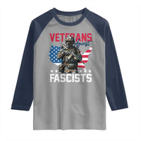 Veterans Against Fascists Raglan Shirt Patriotic Soldier Vintage American Flag - Wonder Print Shop